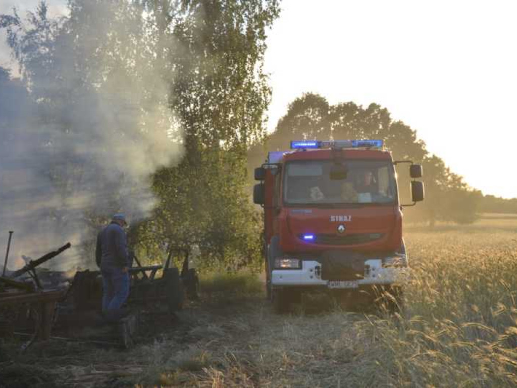 Pożar w gminie Strzegowo. Dym widoczny z odległości kilku kilometrów