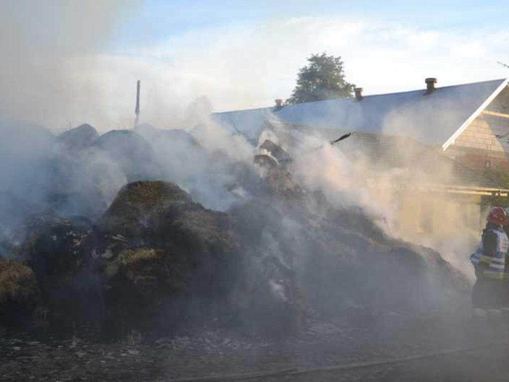 Pożar w gminie Strzegowo. Dym widoczny z odległości kilku kilometrów