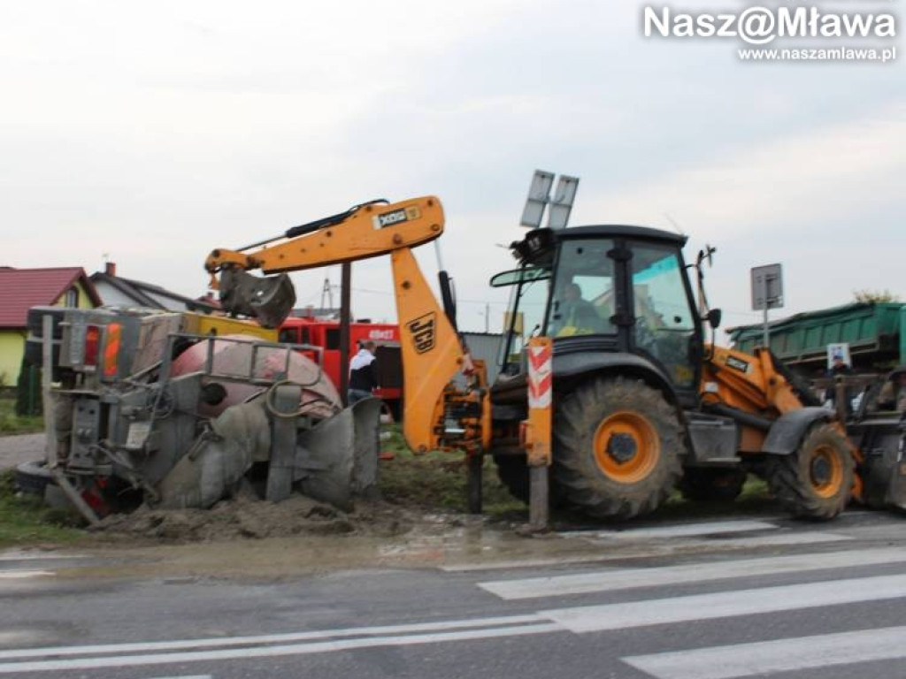 Betoniarka nie wyrobiła się na zakręcie