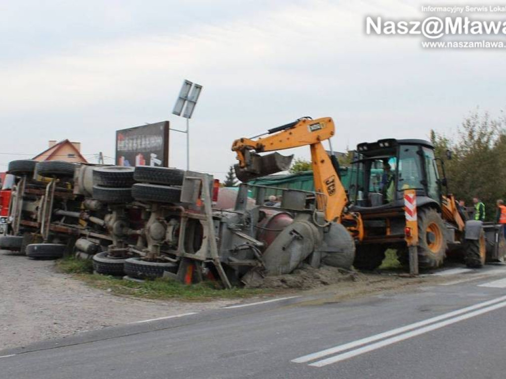 Betoniarka nie wyrobiła się na zakręcie