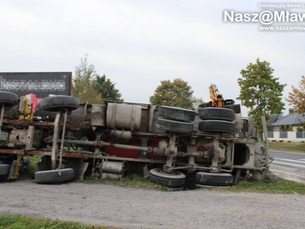 Betoniarka nie wyrobiła się na zakręcie