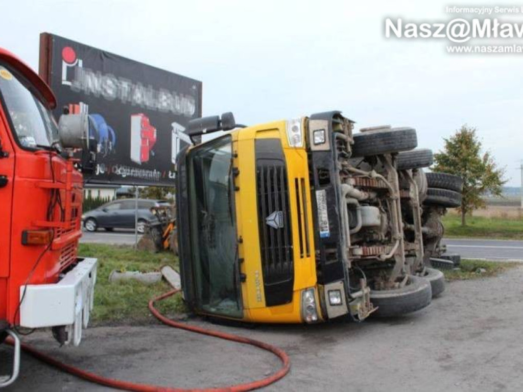 Betoniarka nie wyrobiła się na zakręcie