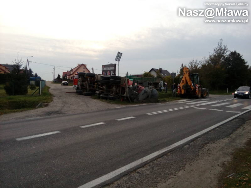 Betoniarka nie wyrobiła się na zakręcie