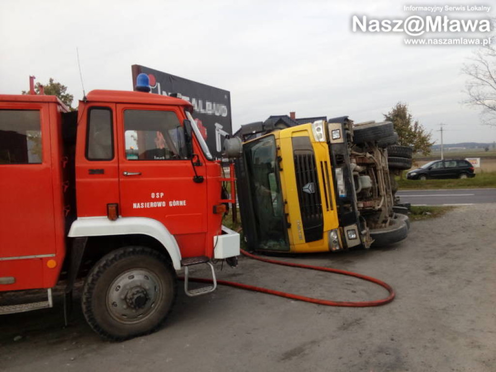 Betoniarka nie wyrobiła się na zakręcie