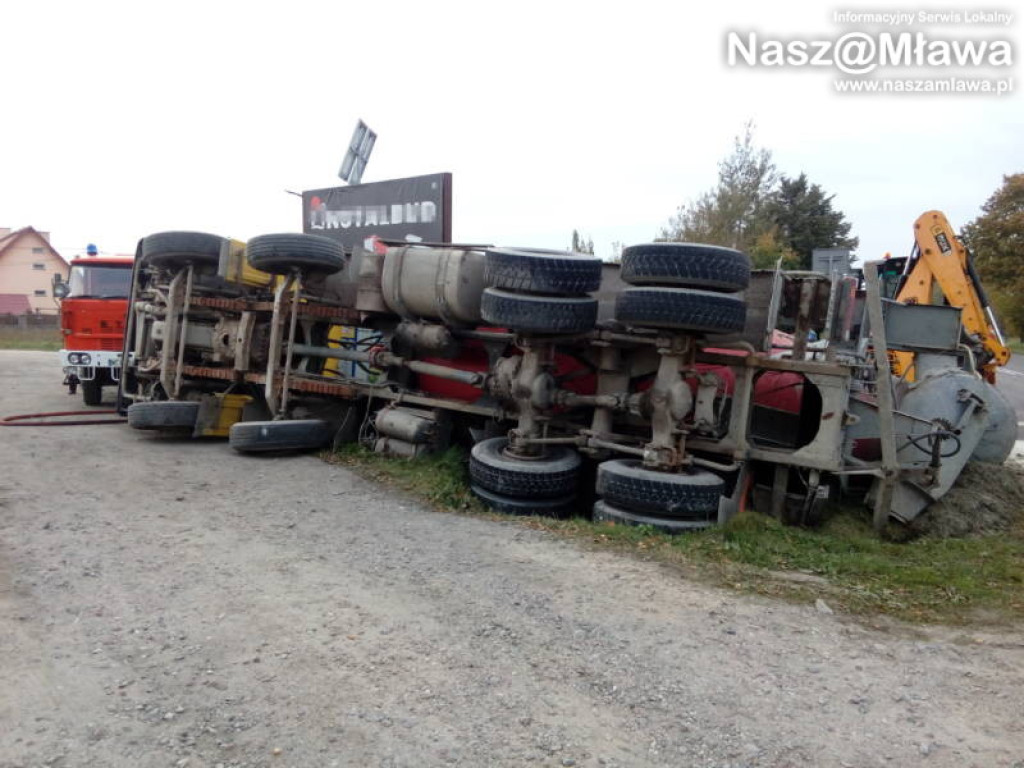 Betoniarka nie wyrobiła się na zakręcie