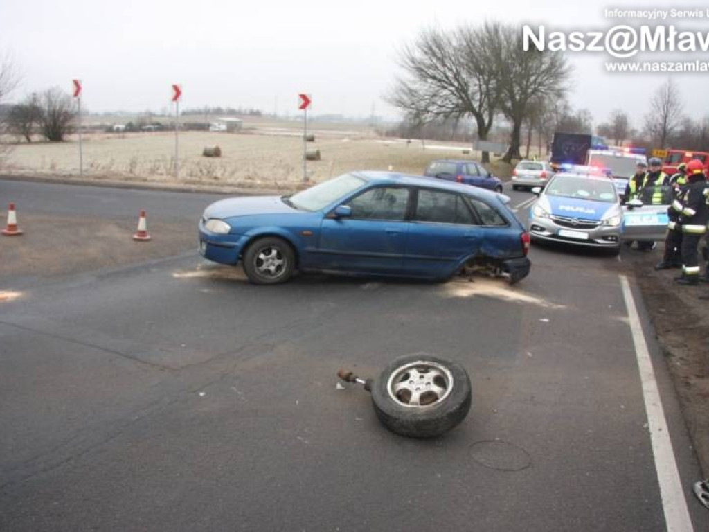 Wypadek na trasie Mława - Szydłowo. Jedna osoba ranna