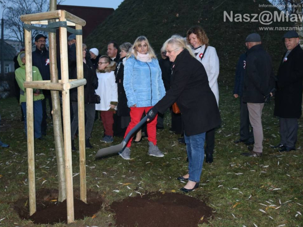 Żywy pomnik na Wólce. Przy kopcu posadzono dąb