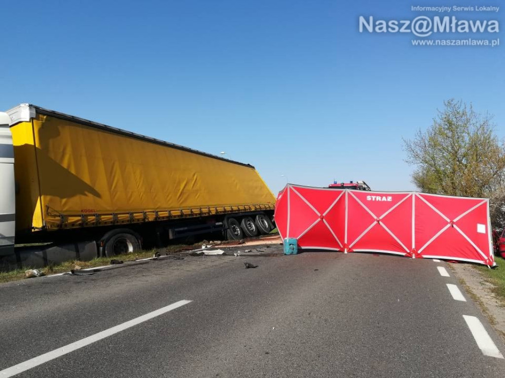 Śmierć kierowcy z Przasnysza. Zjechał na przeciwległy pas ruchu?