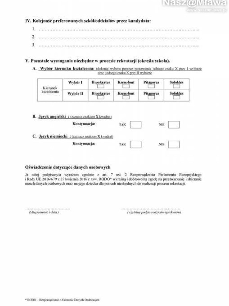 Rodzicu! Pobierz wniosek do szkoły średniej z naszamlawa.pl. Ruszył nabór