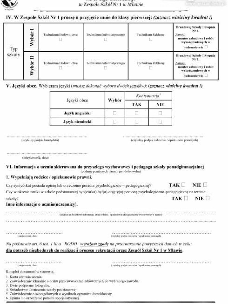 Rodzicu! Pobierz wniosek do szkoły średniej z naszamlawa.pl. Ruszył nabór
