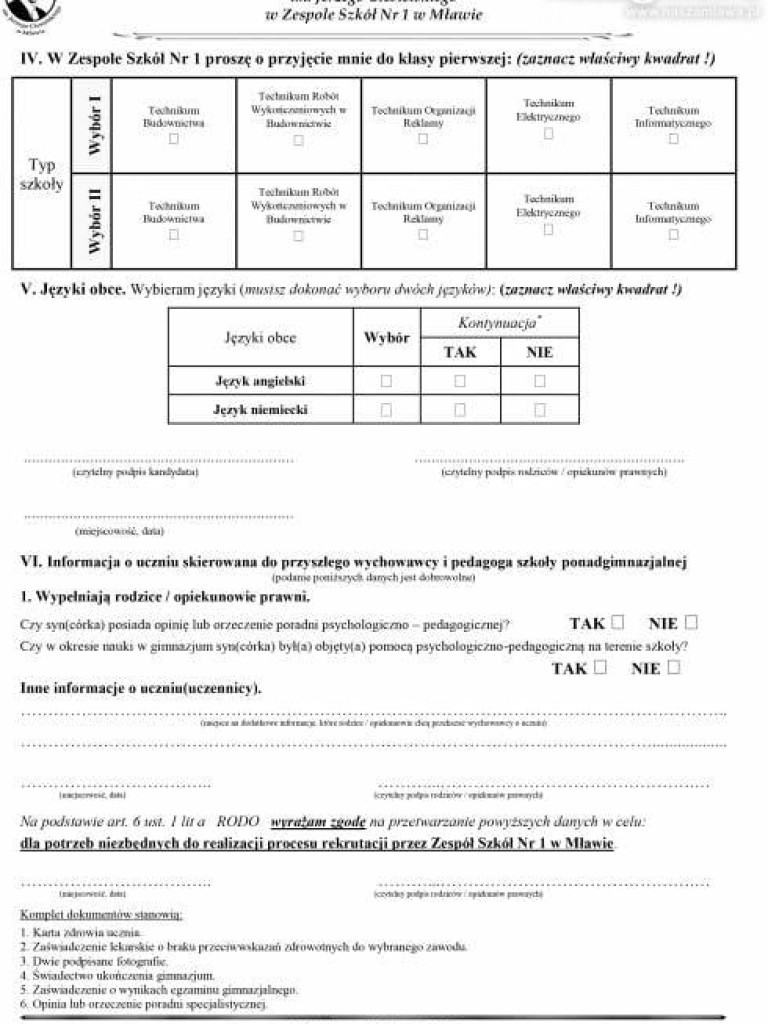 Rodzicu! Pobierz wniosek do szkoły średniej z naszamlawa.pl. Ruszył nabór