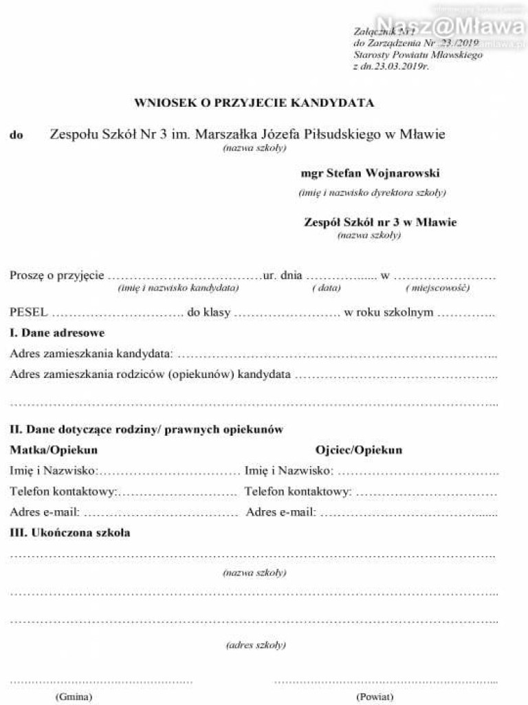 Rodzicu! Pobierz wniosek do szkoły średniej z naszamlawa.pl. Ruszył nabór