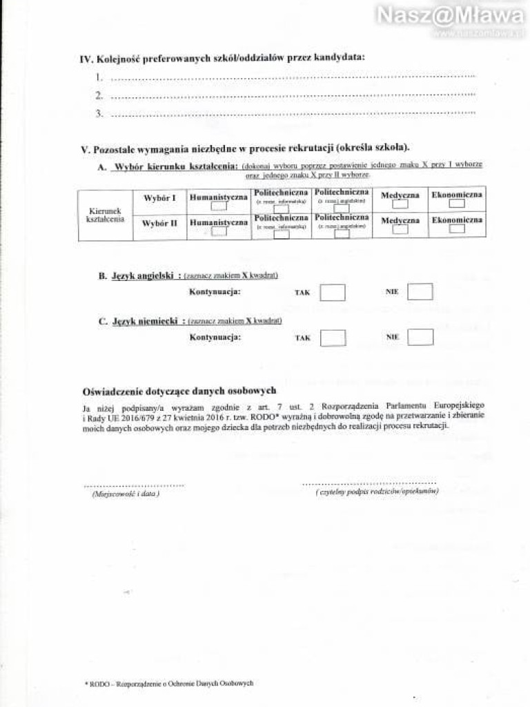 Rodzicu! Pobierz wniosek do szkoły średniej z naszamlawa.pl. Ruszył nabór