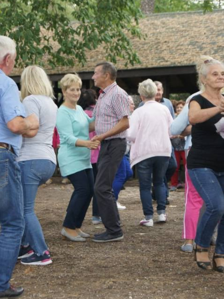 Seniorzy na plenerowej imprezie