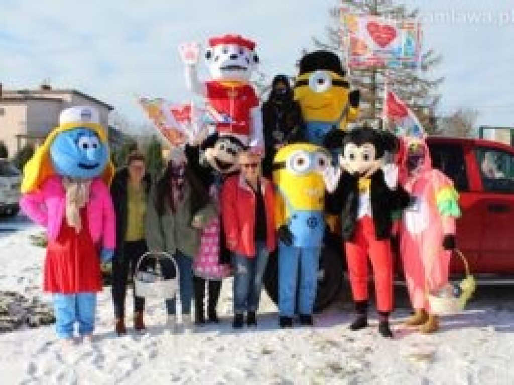 Parada maskotek dla WOŚP w Szreńsku i w Mławie