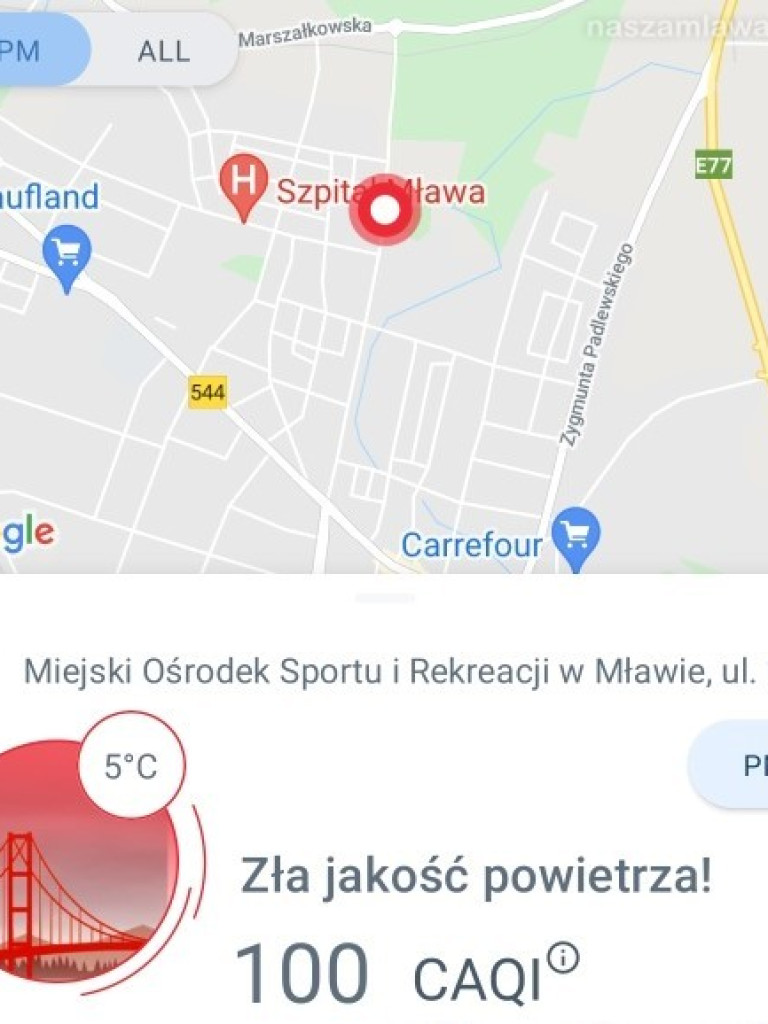 Alarmy smogowe w Mławie