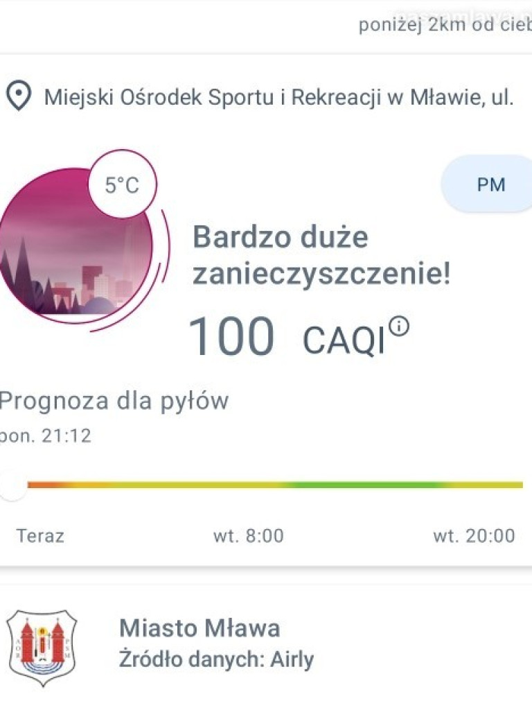 Alarmy smogowe w Mławie