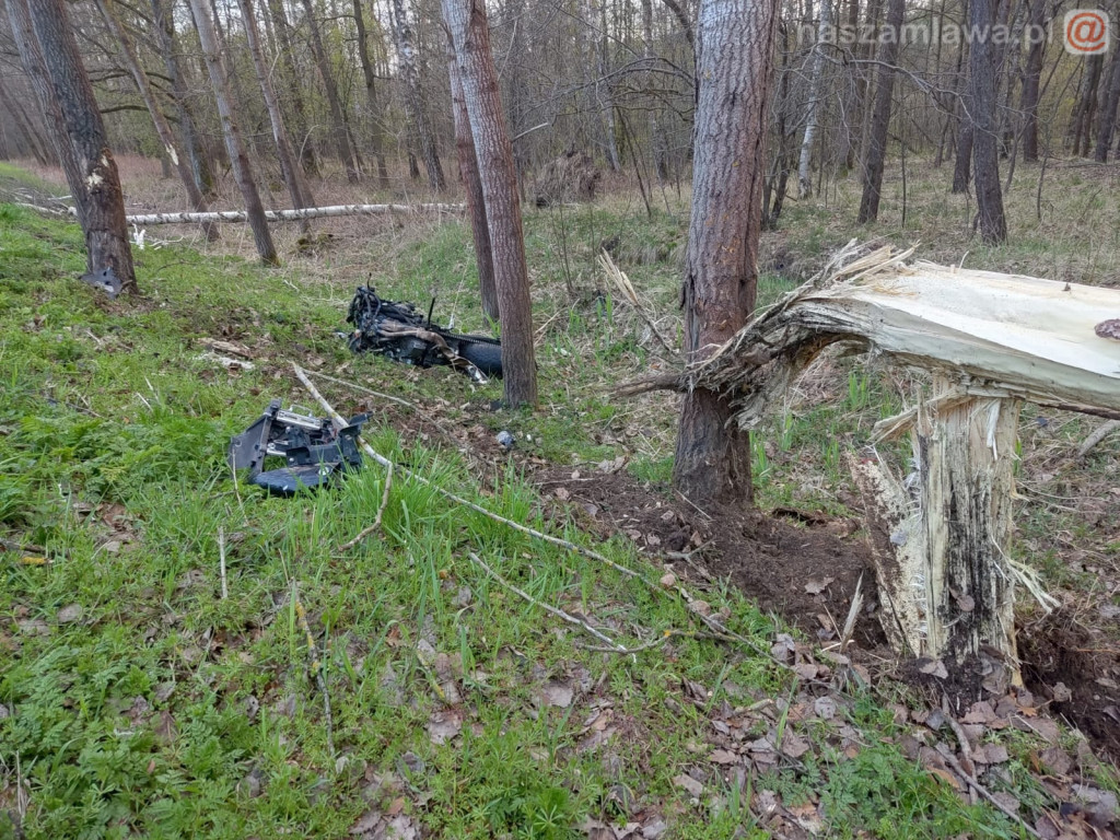 U sąsiadów. Motocykl rozpadł się na części