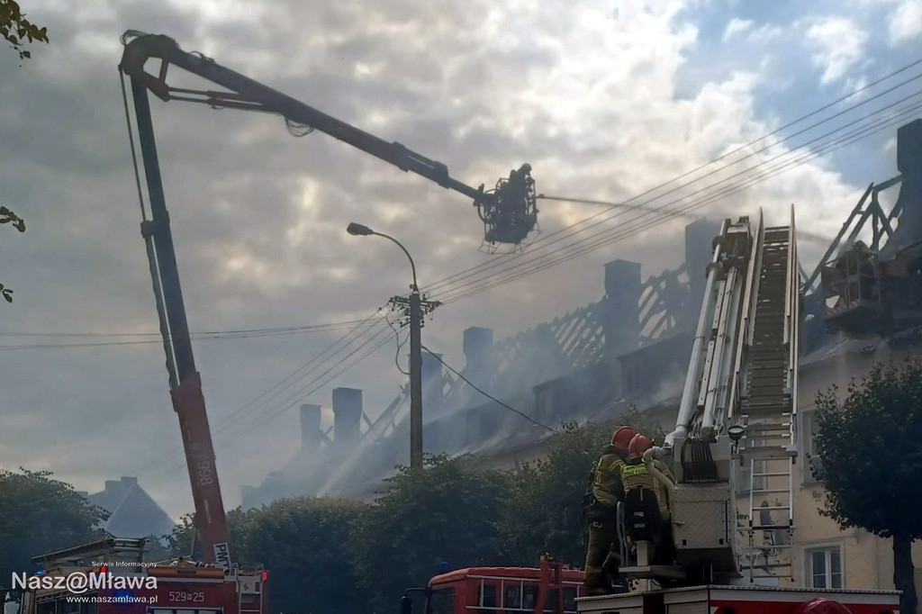 Mławska policja informuje o skutkach pożaru kamienicy przy ulicy Słowackiego