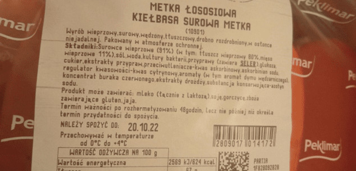 Kiełbasa z zakładu pod Mławą z groźną bakterią