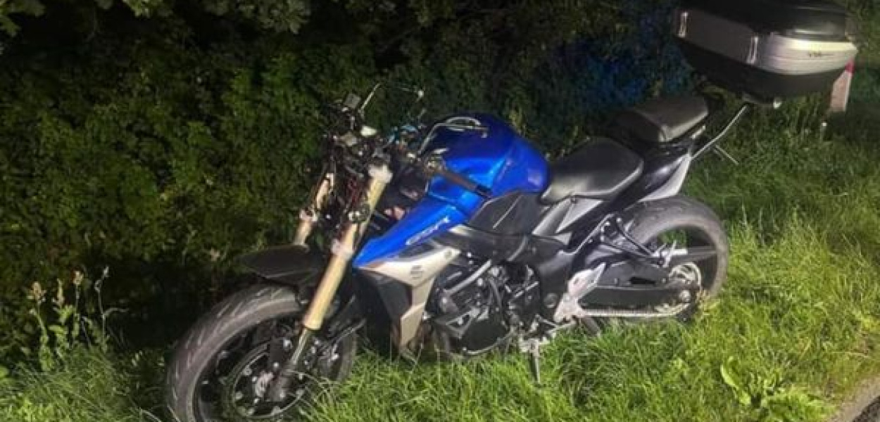 Wypadek motocyklisty. Zderzenie w łosiem