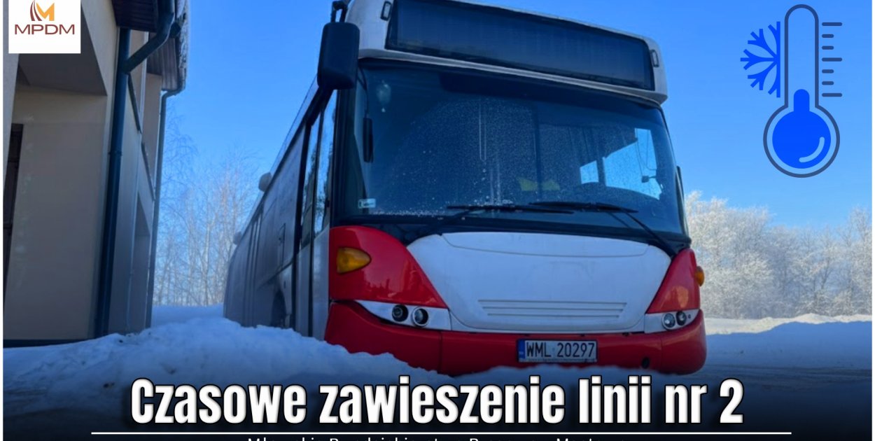 Mława: Siarczysty mróz unieruchomił miejskie autobusy. Linia nr 2 zawieszona
