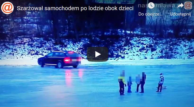 Szarżował samochodem po lodzie obok dzieci [VIDEO] Nasza