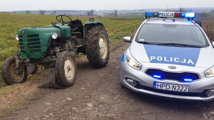 traktor, policja