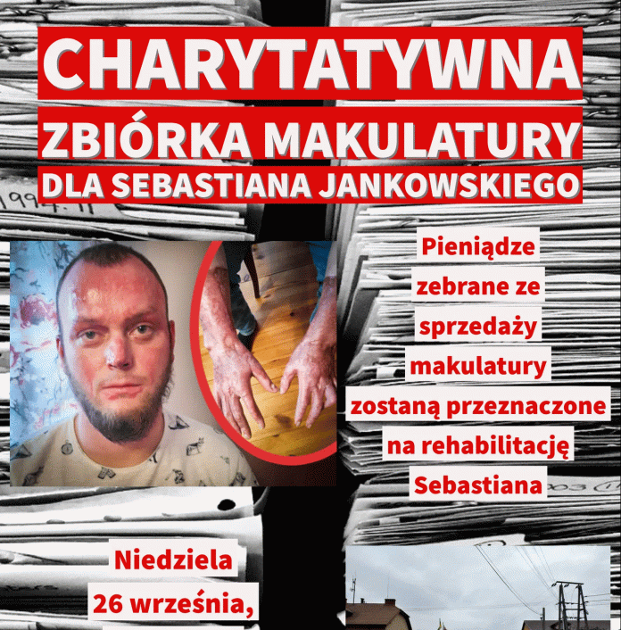 Plakat z akcji dla Sebastiana Jankowskiego
