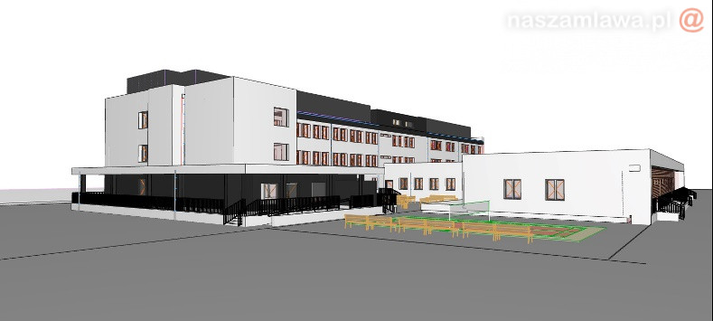 wizualizacja rozbudowy szpitala w Ciechanowie