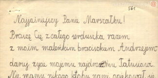 list dziecka z 1950 r