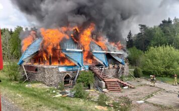 Pożar zajazdu w Napierkach
