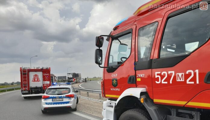 policja i straż na S7