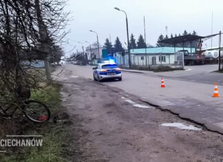 wypadek z rowerzystką